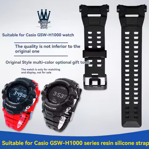 For Casio G-SHOCK Smart Sports Watch 3475 GSW-H1000 Series Resin Silicone Strap Men's Watch Chain Bl
