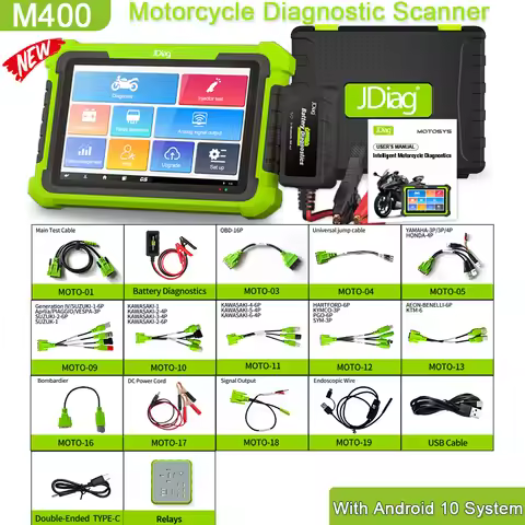 2025 JDiag M400 Motorcycle Diagnostic Scanner Diagnose ABS System Battery Tester EFT Code clean For 