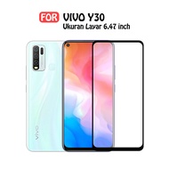 CASE888 Tempered Glass 5D 6D 9D 21D Vivo Y30 Full Coverage Ultra HD - BLACK