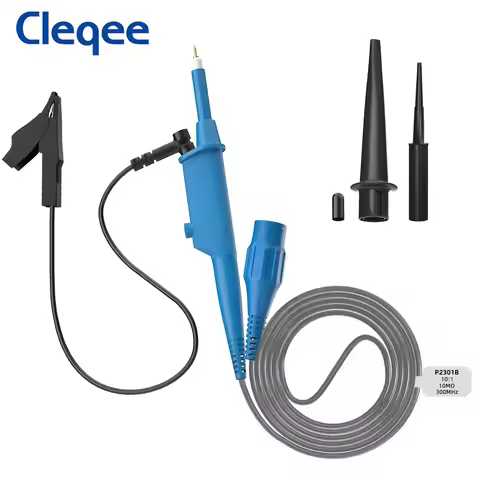 Cleqee P2300B 300MHz Oscilloscope Probe BNC Protective Cap Scope Clip Probe 500MHz for Oscilloscope