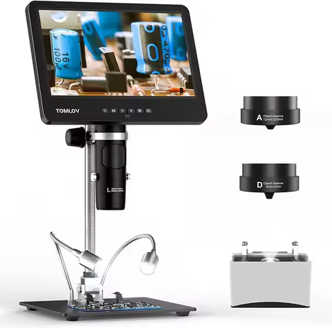 TOMLOV DM601 Microscope Camera Digital 1500X Triple Lens 7" IPS HDMI USB Microscopio 2K For Solderin