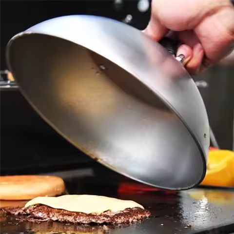 WORTHOWN-BBQ Tool Set Burger Crusher Set, Burger Press Pot Cover BBQ Spatula Flavor Bottle
