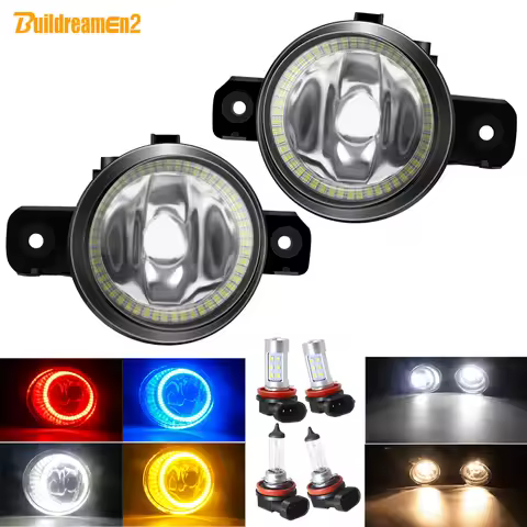 Angel Eye Fog Light Assembly H11 Car Fog Lamp Halo Ring DRL For Nissan Qashqai Juke Teana Rogue NV40