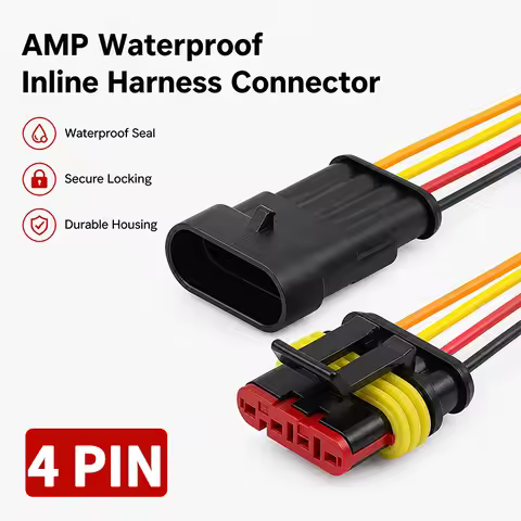 4Pin Waterproof AMP Auto Connector 18AWG Male Female with Wire Quick Disconnect for Truck DJ7041-1.5