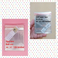 (100 pieces) OPP 8x8 OPP Plastic/ 8x8 OPP/ 8x8 18 micron thick OPP plastic/ with glue seal 8x8 cm