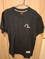 EVISU 黑色印花短袖T恤