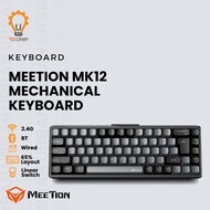 Meetion MK12 Mechanical Keyboard 65% 68-Key Tri-Bluetooth Mode+2.4G+Wired RGB Hot-Swappable