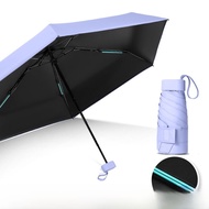 Sun Protection Umbrella Black Glue Capsule Five Fold Womens Portable Sunshade Umbrella UV Protection