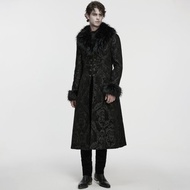 哥德極地聖愚仿皮草毛領長外套