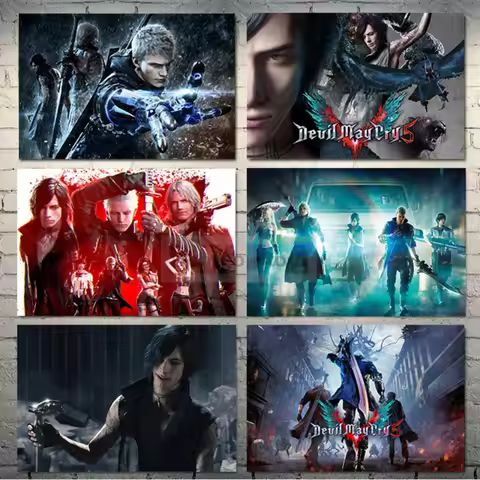 Classic Japanese Video Action Games Devil May Cry 5 Dante Nero V Poster Prints Canvas Painting Wall