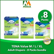 TENA Value TAPE or PANTS Adult Diapers (M/L/XL Size) – 1 Carton