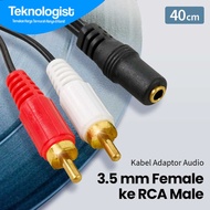 3.5mm Female to RCA Male HiFi Audio Adapter Cable 40cm