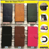 Oppo F5/F7 leather case with flip cover to support watching movies, card compartment