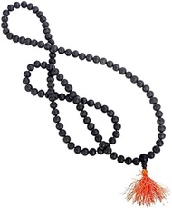 Certified 100% Natural Karungali Malai (8mm) - Natural Black Ebony Wood - 8mm Bead Size - 108 Beads 