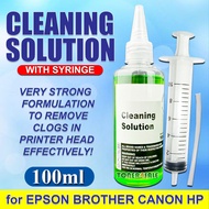 Cleaning Solution & Syringe with Hose 100ml for Brother HP Canon Epson Printer Print Head Cartridge