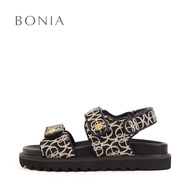 Bonia Black Sentiero Flat Sandals | Kasut Sandal