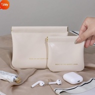 SHLY Cosmetic Organizer Pouch, Mini Portable Lipstick Makeup Bag, Fashion Travel Simple PU Jewelry H
