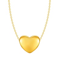 999足金小爱心+S925银镀金项链 999 Pure Gold Heart Pendant with Gold-Plated S925 Silver Chain
