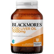 Blackmores Cod Liver Oil 1000 mg 80 Capsules, Vitamin A + Vitamin D + Omega-3, Made in Australia 25U