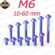 Flawless-Ti Gr5ถูกที่สุด สกรูไทเทเนียม M6 Disc Torx T25 ขนาด M6X10-60L ขั้วบวก สีทอง สีม่วง และสีแดง