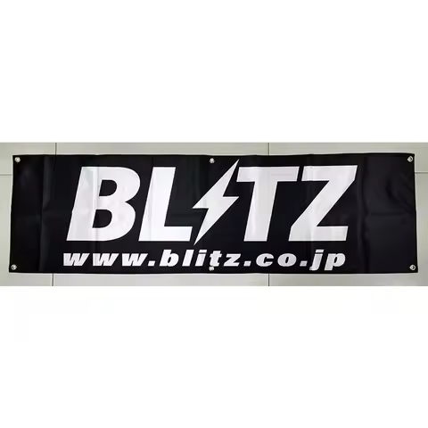 130G 150D Material Blitz Black Banner 1.5ft*5ft (45*150cm) Size for Home Flag Indoor Outdoor Decor