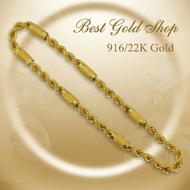916 Gold Hollow Sandy Rope Chain