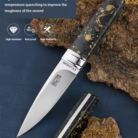 Small Straight Knife Outdoor Knife m390 Mirror Edge Collectible Knife Camping Survival Mongolian Mea