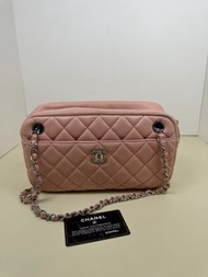 香奈兒chanel 黑卡12開 粉色相機鏈條包 24cm