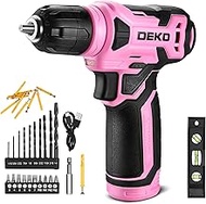 DEKOPRO Cordless Drill Driver 8V, with 10MM Drill Chuck, LED Light, Type C Charging Cable, Accessori