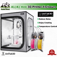 3D Printer Enclosure for Bambu Lab A1/A1 Mini with LED strip light monochrome and AMS compatible 70*