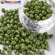 1bag Baking Paint K9 Glass Seed Beads Olive Drab 6/0 4-5x3-4mm Hole: 1-2mm 4500pcs/bag