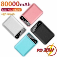 Portable 80000mAh Mini Power Bank Small Pocket with Digital Display External Battery Suitable for IPhone Xiaomi Hot Sales