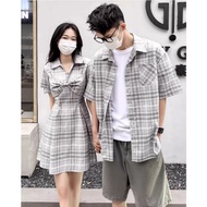 Couple Clothing Set, Couple Clothing, Checkered Pattern, Korean Style, Husband and Wife Couple Cloth