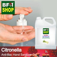 Anti Bacterial Hand Sanitizer Gel with 75% Alcohol  - Citronella Anti Bacterial Hand Sanitizer Gel - 5L