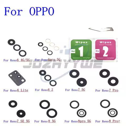 Rear Back Camera Glass Lens For OPPO Reno 6 Lite Z 7 SE 8 Pro Plus 4G 5G With Adhesive Tape Parts+To
