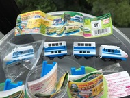 四輛編成 全新  Capsule Plarail 2002 年 絕版  四輛編成 100系 新幹線 兩部 雙層中間卡  齊晒 原裝蛋殼 蛋紙路軌 珍藏新品 原裝無玩車花痕 空運到港 日本版 扭蛋火車 
