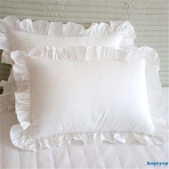 ✿☌☌Ruffle Pillow Shams Decorative Cotton Pillowcases with Invisible for Bed Décor