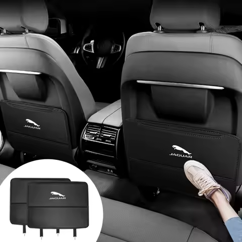 PU Leather Car Seat Backrest Anti-kick Pads Protector Accessory For Jaguar XE XF E-Pace F-Pace A9 A8