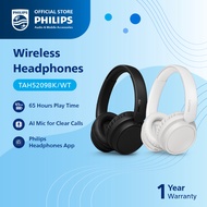 Philips Over-Ear Wireless Headphones Dynamic Bass 65 Hrs Play Time Clear Call (TAH5209)