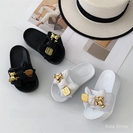 Kids Bow-knot Bear Slides Non-slip Platform Slippers