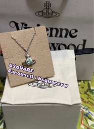 (有現貨！不用提問🙏🏻) 2025秋冬 Vivienne Westwood REINA Pendant 合金 水鑽土星 項鍊 項鏈 頸鍊 頸鏈 (保証正貨及全新) 湖水綠色 香港專櫃已售罄👋🏻