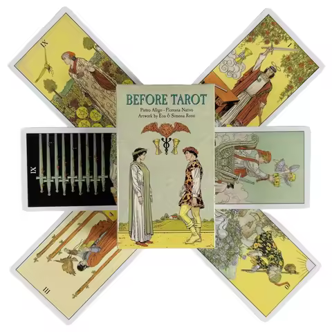 Before Tarot 78 Card Deck 10.4*6.1cm for Beginners Traditional Images Oracle Deck Divination Board G