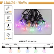 7.6 10 15 20 Meter E12 Color LED Light Bulbs Waterproof Wedding Christmas 1W 220V LED String Ligh