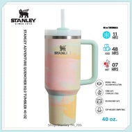 STANLEY ADVENTURE QUENCHER H2.0 TUMBLER 40 OZ TIE-DYE PINK LARGE CAPACITY STAINLESS STEEL BOTTLE สแต