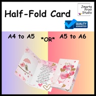 [24 - 48 hours ship out] Welcome Card / A4 to A5 / A5 to A6 / Wedding Card / Ivory Card / Half Fold 
