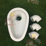 Tandas Plastik Cangkung / Mangkuk Tandas Plastik / Plastic Toilet Bowl Squatting Pan (TECHPLAS)