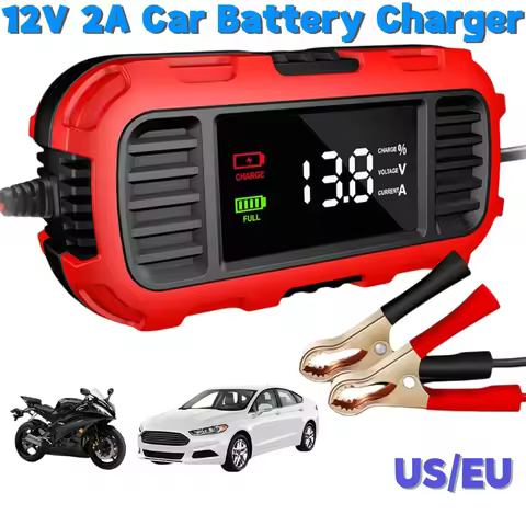 Car Motorcycle Battery Charger Digital Display 12V 2A Battery Charger Battery Trickle Charger Mainta