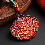 Cinnabar necklace pendant Ruyi lock necklace pendant