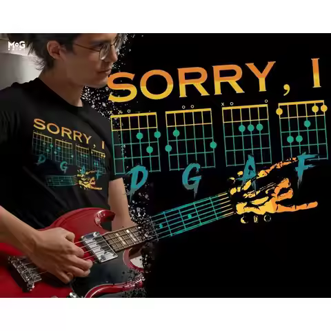 Funny Guitarist T-shirt Sorry I DGAF Shirt Guitar Chords Tee Music Lover Gifts
