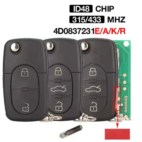 jingyuqin 315/433MHZ ID48 Chip 4D0837231A 4D0837231K 4D0837231E 4D0837231R Remote Control Car Key Fo